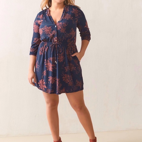 Long-Sleeve Floral Shirt Dress - Addition Elle - Picture 5 of 8